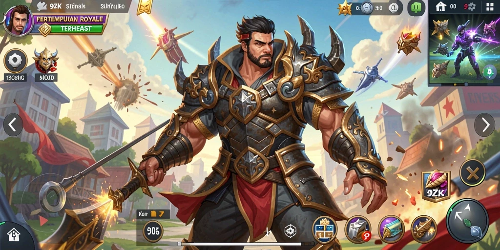 Tangkapan layar gameplay 9ZK dengan aksi bertempur di arena Battle Royale.
