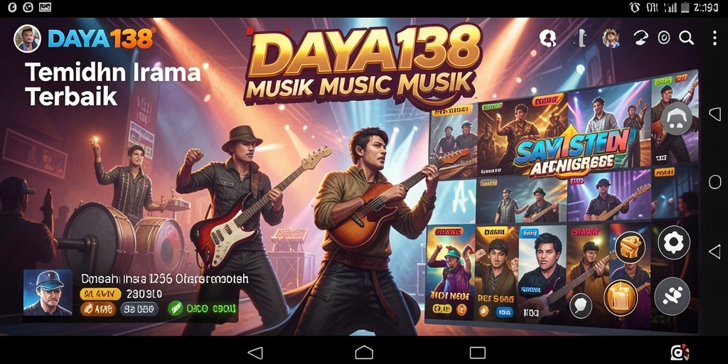 Tampilan menarik aplikasi DAYA138 saat pengguna menikmati musik.