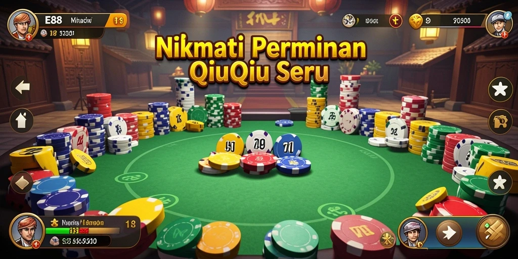 Tampilan layar E88 yang seru saat bermain QiuQiu.