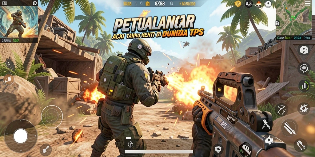 Tangkapan layar menampilkan aksi mendebarkan dalam permainan TPS GX88.