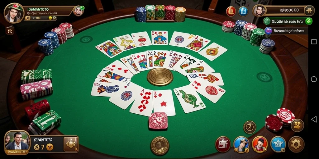 Tampilan gameplay menarik dalam permainan QiuQiu IDAMANTOTO.