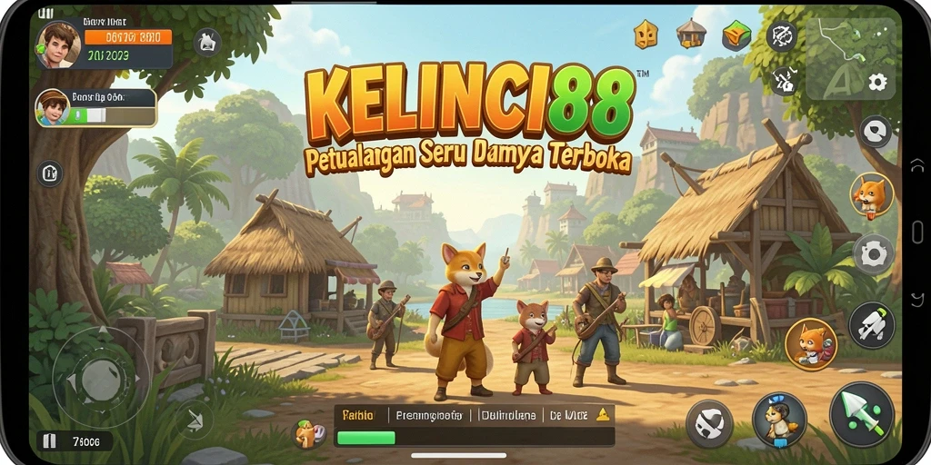 Screenshot KELINCI88 menampilkan aksi petualangan di dunia terbuka yang luas.