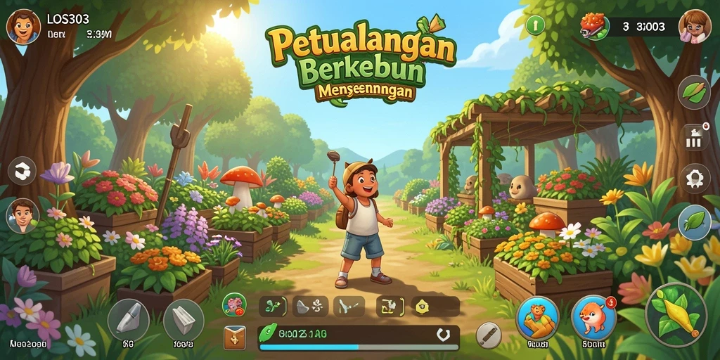 Tampilan gameplay LOS303 yang menarik dengan kebun yang subur.