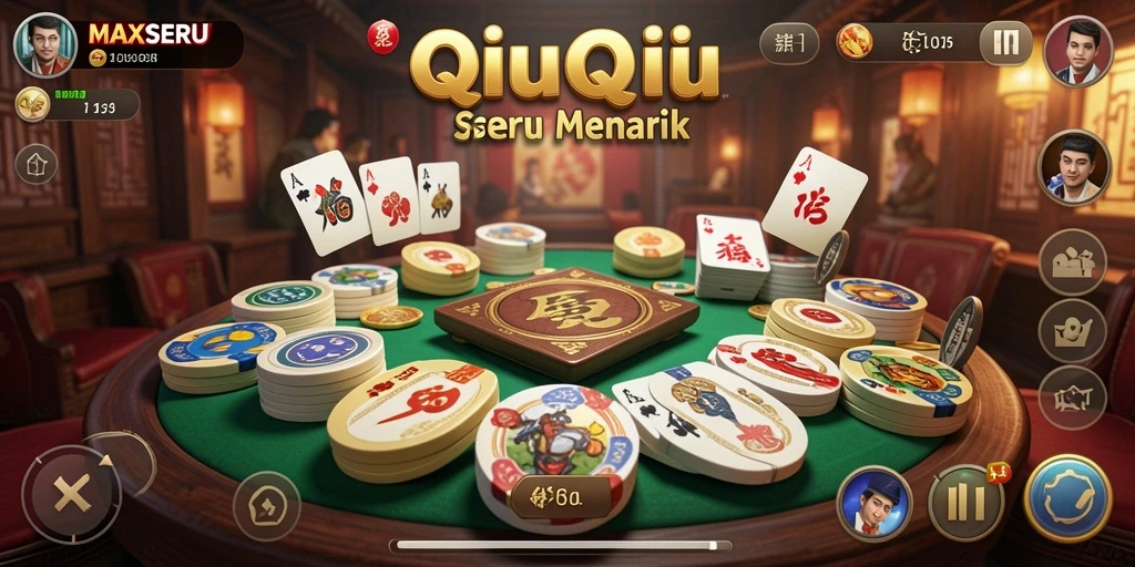 Tampilan permainan QiuQiu yang seru dan kompetitif di MAXSERU.