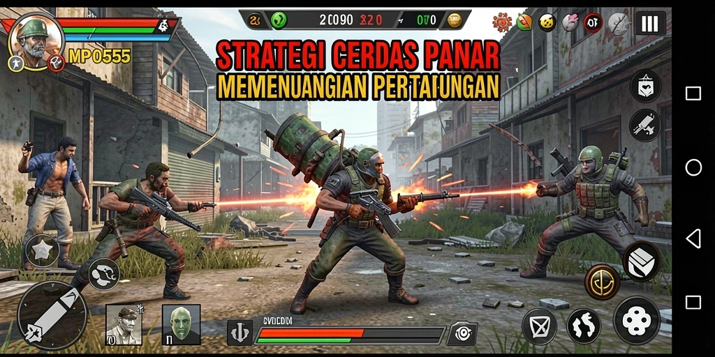 Tangkapan layar MPO555 menampilkan aksi pertempuran strategis yang intens.