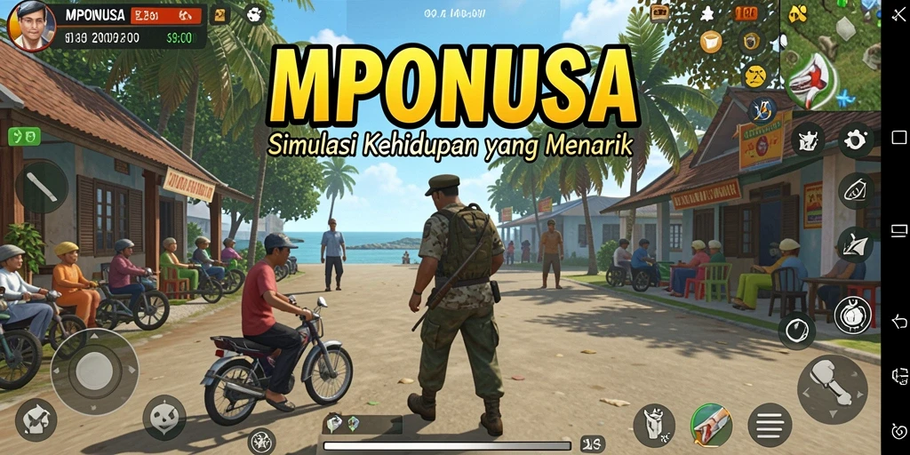 Tampilan gameplay utama MPONUSA yang menakjubkan dan interaktif.