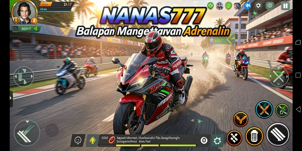 Tampilan seru dari NANAS777 saat balapan motor.