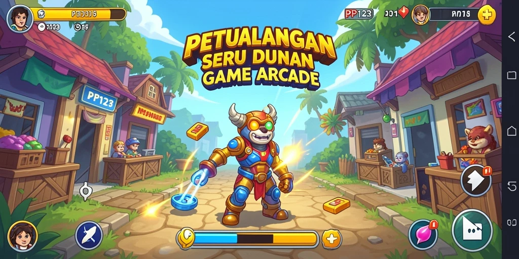 Screenshot gameplay PP123 menampilkan aksi seru dan karakter yang menggemaskan.