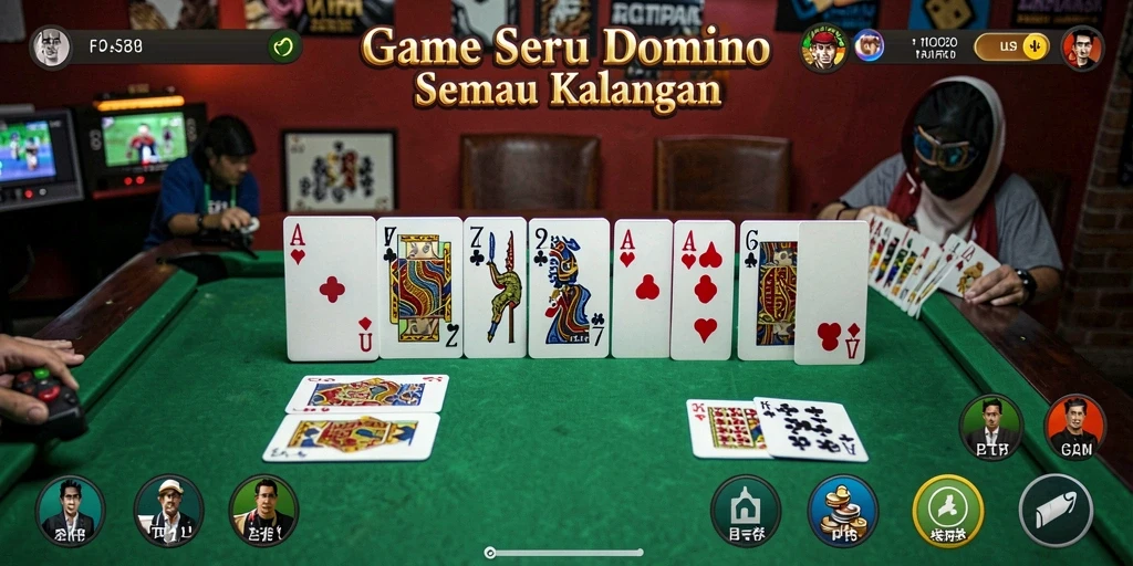 Screenshot gameplay PP7 yang menampilkan serunya bermain domino.
