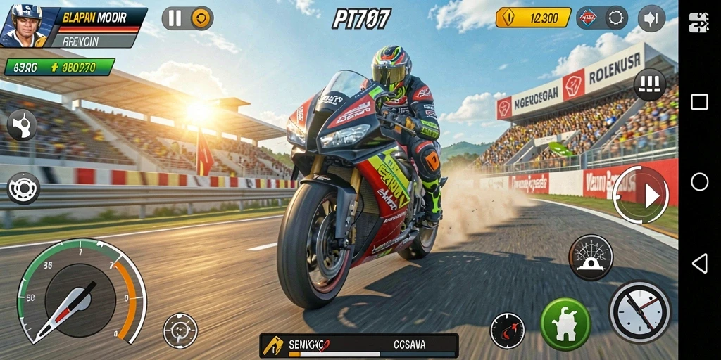 Tampilan gameplay PT707 yang memukau dan cepat.