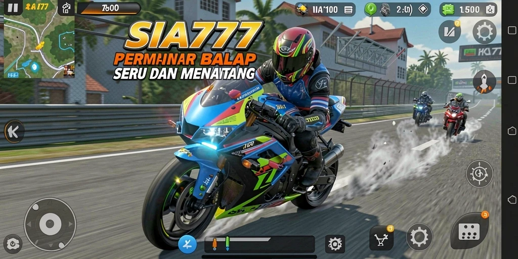 Tampilan gameplay balap motor yang menegangkan di SIA777.