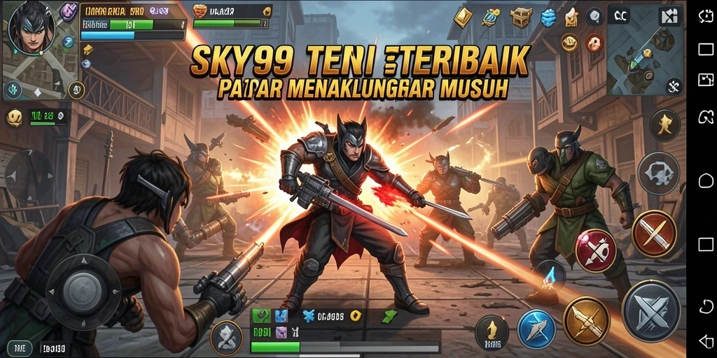 Tangkapan layar dari gameplay <strong>SKY99</strong> menunjukkan intensitas pertempuran strategi.