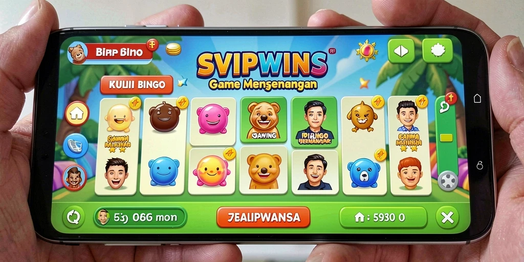 Tangkapan layar gameplay SVIPWINS yang menunjukkan kepuasan bermain Bingo.