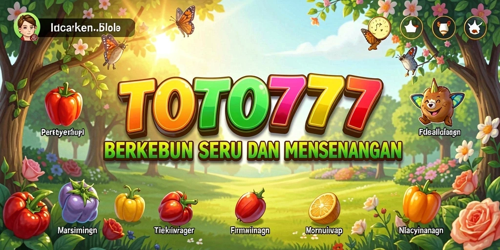 Screenshot utama TOTO777 menampilkan gameplay berkebun yang menarik.