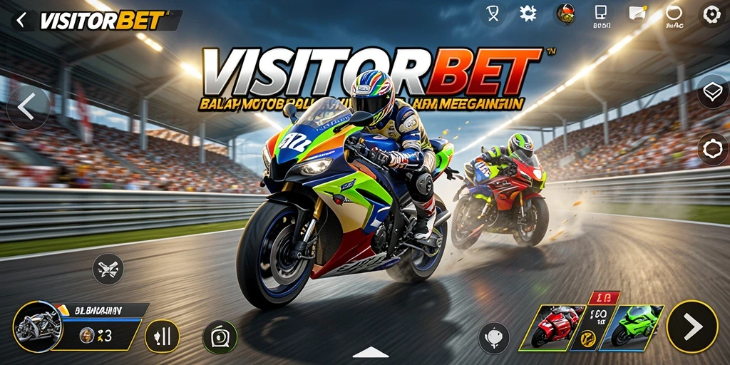 Tampilan gameplay balap motor di VISITORBET dengan grafis yang mencengangkan.