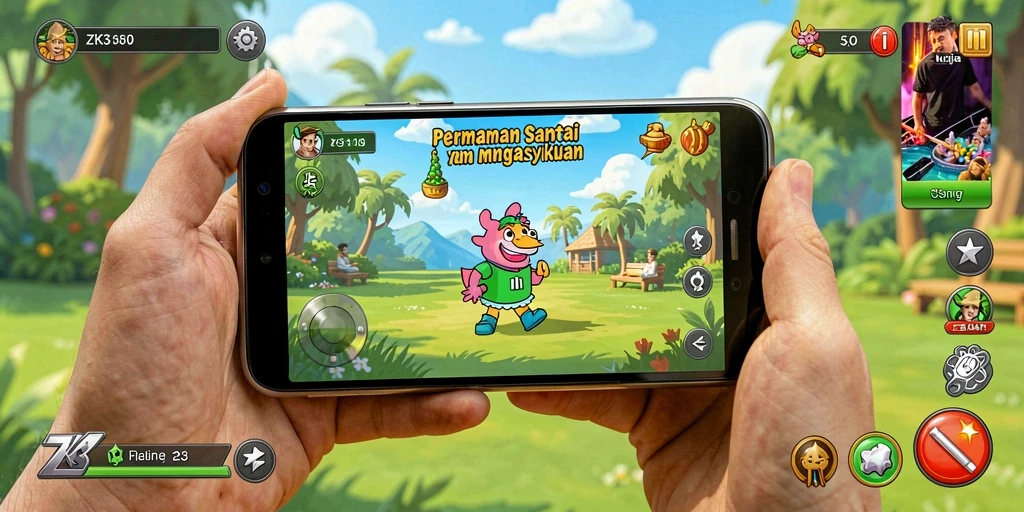 Screenshot ZK3 menunjukkan gameplay menawan yang membuat ketagihan.
